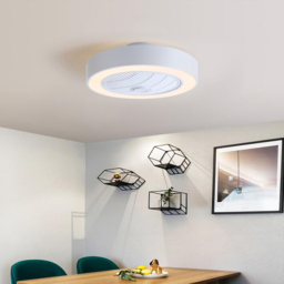 Living and Home White Round Ceiling Fan Light with Remote 22 inch - Size: 16 x 55 x 55cm - Wilko - thumbnail 3