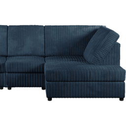 Luxor 4 Seater Navy Blue Jumbo Cord Right Hand Facing Full Back L Shaped Corner Sofa Set - Wilko - thumbnail 5