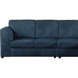 Luxor 4 Seater Navy Blue Jumbo Cord Right Hand Facing Full Back L Shaped Corner Sofa Set - Wilko - thumbnail 4