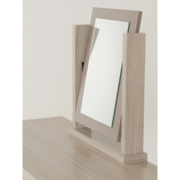 Seconique Nevada Oyster Gloss Light Oak Effect Veneer Dressing Table Set with Mirror - Size: 40 x 100 x 77cm - Brown - Wilko - thumbnail 7