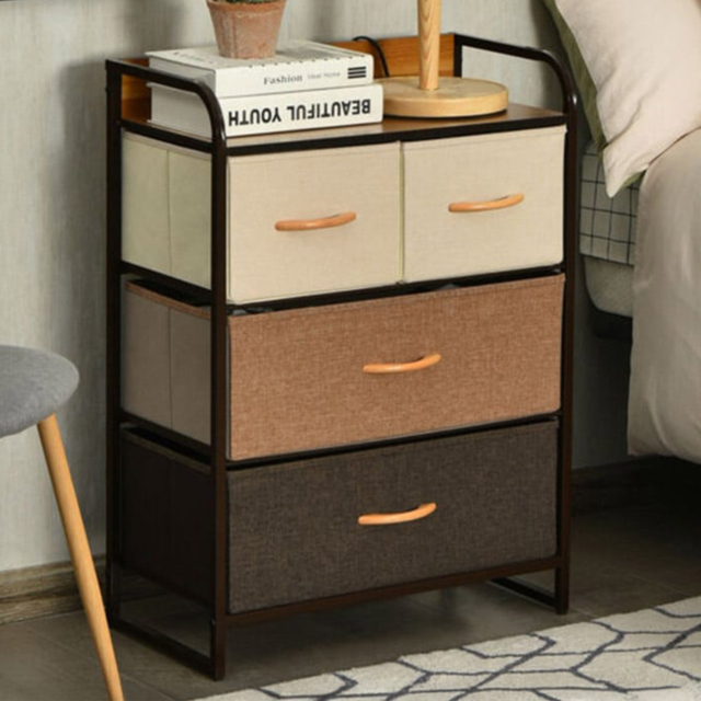 Costway 4 Drawer Vertical Chest of Drawers with Wooden Top - Multi - Wilko - image 1