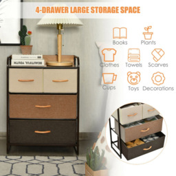 Costway 4 Drawer Vertical Chest of Drawers with Wooden Top - Multi - Wilko - thumbnail 6