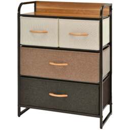 Costway 4 Drawer Vertical Chest of Drawers with Wooden Top - Multi - Wilko - thumbnail 3