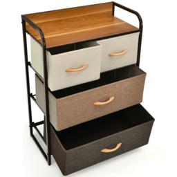 Costway 4 Drawer Vertical Chest of Drawers with Wooden Top - Multi - Wilko - thumbnail 4