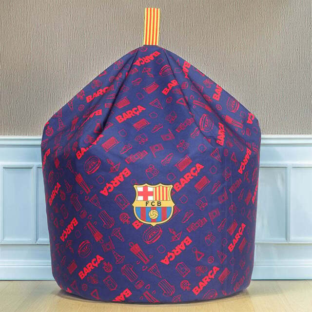 Kaikoo Barcelona Blue and Red Print Bean Bag - Size: 60  x 60  x 80cm - multi - Wilko - image 1