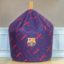 Kaikoo Barcelona Blue and Red Print Bean Bag - Size: 60  x 60  x 80cm - multi - Wilko - thumbnail 1