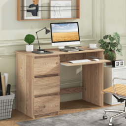 Costway 3 Drawer Computer Desk with Power Outlet Natural - Size: 106 x 50 x 75cm - n/a - Wilko - thumbnail 4