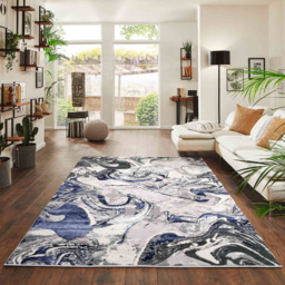 Desire Rugs Solarius Navy Living Room Abstract Area Rug 200 x 290cm - Wilko - thumbnail 3