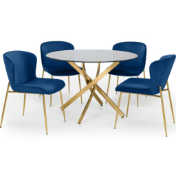 Julian Bowen Montero Metal and Glass 4 Seater Round Dining Table - Multi - Wilko - thumbnail 7