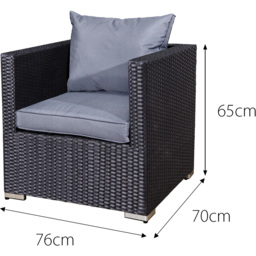 Oseasons Acorn 10 Seater Black Rattan Deluxe Lounge Sofa Set - Wilko - thumbnail 4
