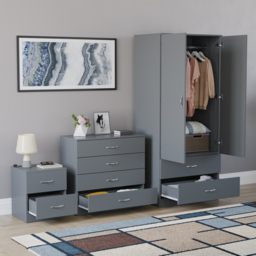 Vida Designs Riano Grey 3 Piece Bedroom Furniture Set - Wilko - thumbnail 6