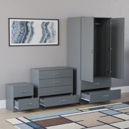 Vida Designs Riano Grey 3 Piece Bedroom Furniture Set - Wilko - thumbnail 5