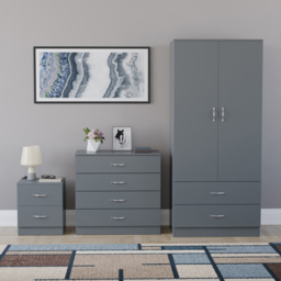 Vida Designs Riano Grey 3 Piece Bedroom Furniture Set - Wilko - thumbnail 3
