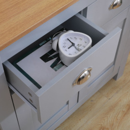 FurnitureHMD 2 Door 2 Drawer Grey and Oak Effect Wooden Sideboard - Size: 81 x 79 x 35cm - Wilko - thumbnail 6