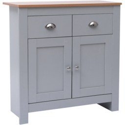 FurnitureHMD 2 Door 2 Drawer Grey and Oak Effect Wooden Sideboard - Size: 81 x 79 x 35cm - Wilko - thumbnail 3
