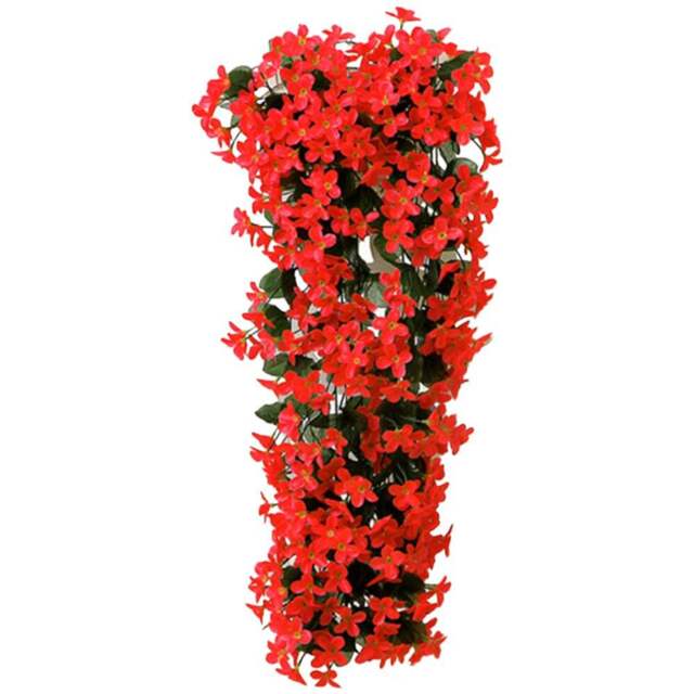 Living and Home Decorative Wall Hanging Artificial Violet Vine Plant 70cm - Size: 70x30x30cm - Red - Wilko - image 1
