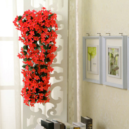 Living and Home Decorative Wall Hanging Artificial Violet Vine Plant 70cm - Size: 70x30x30cm - Red - Wilko - thumbnail 4