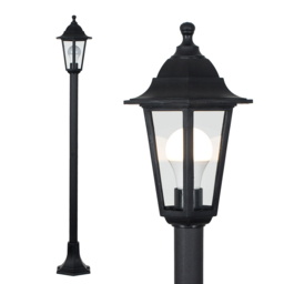 ValueLights Mayfair Set of 2 Black Warm White Bulb Bollard Lights - Size: 120 x 17 x 16.5cm - Wilko - thumbnail 3
