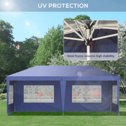 Outsunny 3 x 6m Blue Heavy Duty Gazebo Party Tent with Bag - Wilko - thumbnail 4