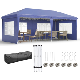 Outsunny 3 x 6m Blue Heavy Duty Gazebo Party Tent with Bag - Wilko - thumbnail 3