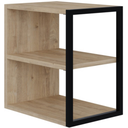 Decortie Echo 2 Shelf Oak Minimalist Modern Side Table - Size: 45 x 30 x 42cm - Brown - Wilko - thumbnail 3