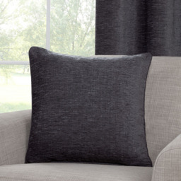 Delphine Chenille Cushion Charcoal - Wilko - thumbnail 3