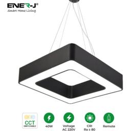 ENER-J 40W Hollow Square Pendant Light - Size: 6 x 80 x 80cm - n/a - ENERJ - Wilko - thumbnail 7