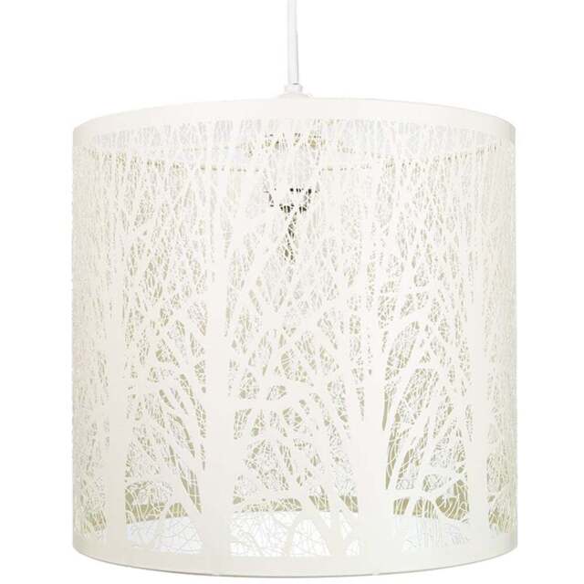 Happy Homewares Soft Cream Metal Forest Design Pendant Shade - Size: 25 x 23 x 23cm - Wilko - image 1
