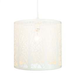 Happy Homewares Soft Cream Metal Forest Design Pendant Shade - Size: 25 x 23 x 23cm - Wilko - thumbnail 3