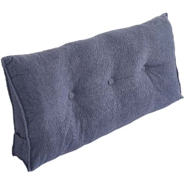 Living and Home Slate Blue Wedge Headboard Pillow with Side Pocket 100 x 50cm - Size: 50 x 100 x 20cm - Wilko - image 1