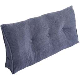 Living and Home Slate Blue Wedge Headboard Pillow with Side Pocket 100 x 50cm - Size: 50 x 100 x 20cm - Wilko