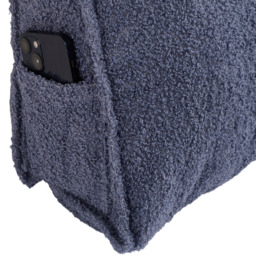 Living and Home Slate Blue Wedge Headboard Pillow with Side Pocket 100 x 50cm - Size: 50 x 100 x 20cm - Wilko - thumbnail 6