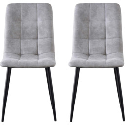 Henri Set of 4 Light Grey Faux Suede Leather Dining Chairs - MCC - Wilko - thumbnail 5