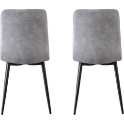 Henri Set of 4 Light Grey Faux Suede Leather Dining Chairs - MCC - Wilko - thumbnail 6