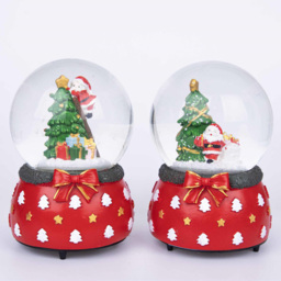 Single Shatchi Christmas Santa Tree Scene Resin Base Musical Snowglobe in Assorted Style - Size: 15 x 10 x 10cm - Multi - Wilko - thumbnail 5