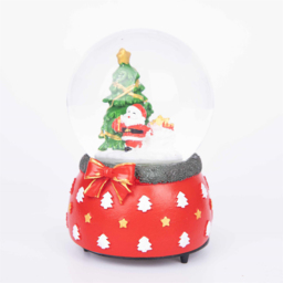Single Shatchi Christmas Santa Tree Scene Resin Base Musical Snowglobe in Assorted Style - Size: 15 x 10 x 10cm - Multi - Wilko - thumbnail 4