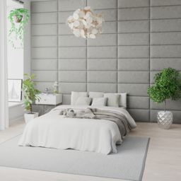 Aspire EasyMount Light Silver Plush Velvet Upholstered Wall Mounted Headboard Panels 4 Pack - Aspire Beds - Wilko - thumbnail 3