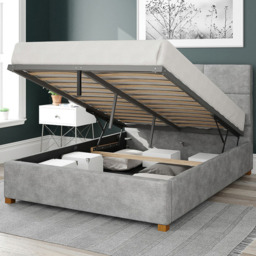 Aspire Caine Small Double Silver Kimiyo Linen Ottoman Bed - Aspire Beds - Wilko - thumbnail 3