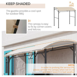 Outsunny 2.2 x 1.5m Beige Metal Frame BBQ Grill Gazebo Canopy - Size: 2 x 3m - Cream - Wilko - thumbnail 6