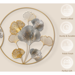 Portland 3D Gold Metal Ginkgo Leaves Wall Art Canvas - Size: 108.5 x 10.5 x 73.5cm - Wilko - thumbnail 7