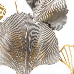Portland 3D Gold Metal Ginkgo Leaves Wall Art Canvas - Size: 108.5 x 10.5 x 73.5cm - Wilko - thumbnail 4