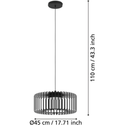 EGLO Ginestrone-Z Black Steel RGB LED Pendant Light - Size: 110 x 45 x 110cm - Wilko - thumbnail 7