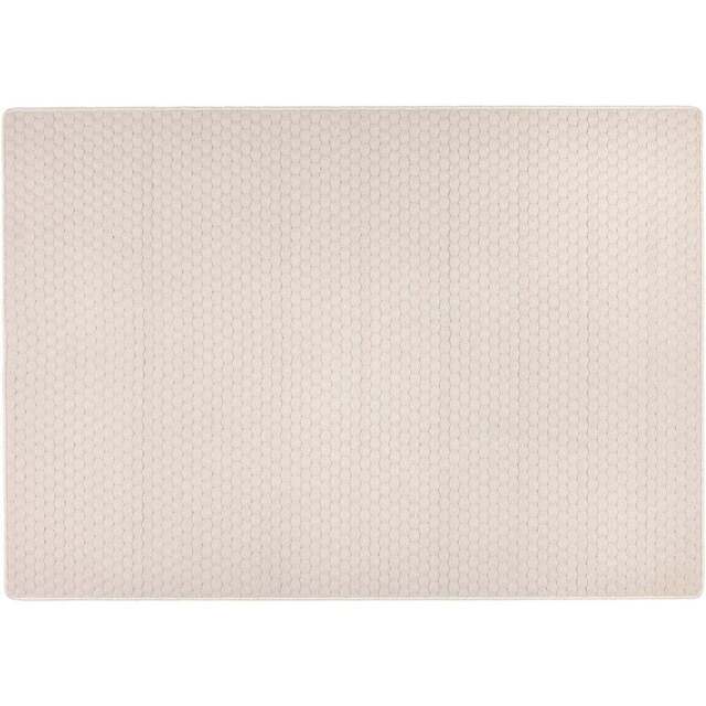 My Mat Ivory Sculptured Honeycomb Washable Rug 140 x 200cm - Cream - Wilko - image 1