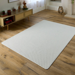 My Mat Ivory Sculptured Honeycomb Washable Rug 140 x 200cm - Cream - Wilko - thumbnail 3