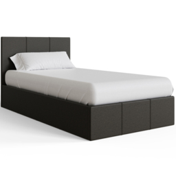 GFW Single Grey Hopsack Fabric End Lift Ottoman Bed with Bonnell Mattress - Wilko - thumbnail 4