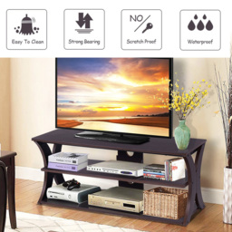 Costway 2 Shelf Brown TV Unit - Size: 127 x 48 x 12cm - Multi - Wilko - thumbnail 6