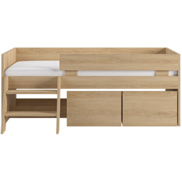 Flair Logan Oak Low Sleeper Bed with Storage and Moveable Ladder - Size: 79.3 x 124 x 195.6cm - Wilko - thumbnail 4