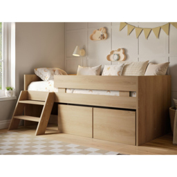 Flair Logan Oak Low Sleeper Bed with Storage and Moveable Ladder - Size: 79.3 x 124 x 195.6cm - Wilko - thumbnail 7