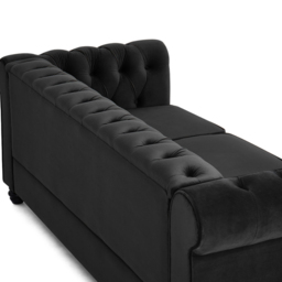 Home Detail Chesterfield 3 Seater Studded Black Velvet Sofa - Wilko - thumbnail 5
