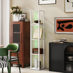 HOMCOM 4 Shelf White RGB LED Floor Lamp with Remote - Size: 15 x 34 x 50cm - Wilko - thumbnail 6